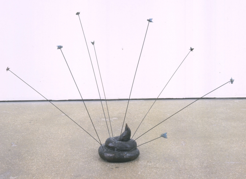 Poop with Flying Flies, 2003, Bronze