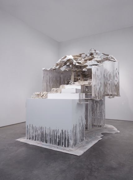 At the Vanishing Point, 2012, steel, polymer gypsum, fiberglass, wood, foam, aluminum foil, paint