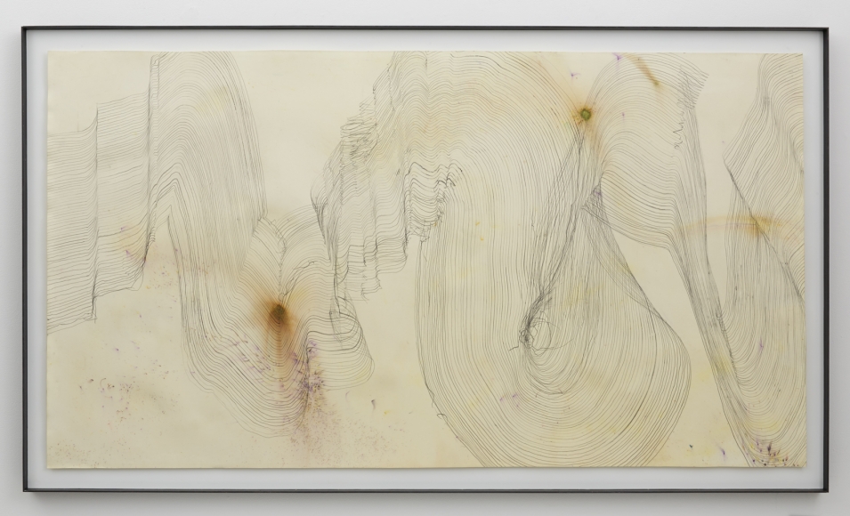 Music for Minor Planets (Summerfield), 2013, Graphite and pigment on dyed and bleached paper