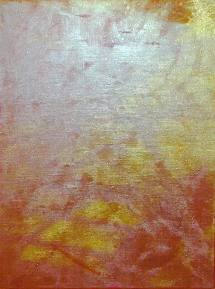 Gold / Green, 2003, Video projection, oil and enamel on linen