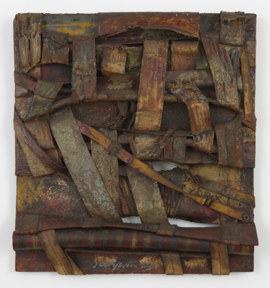 a mixed media artwork by italian arte povera artist salvatore scarpitta