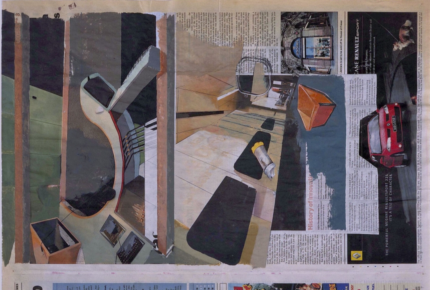 collage with newspaper clipping by tony swain