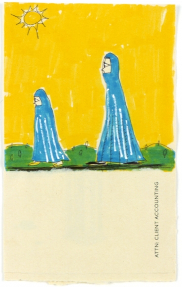 Khyber Pass, 2002, Ink, pen and gouache on paper