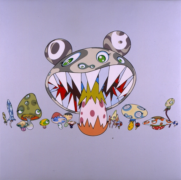 Kinoko, 2001, Acrylic on canvas mounted on wood