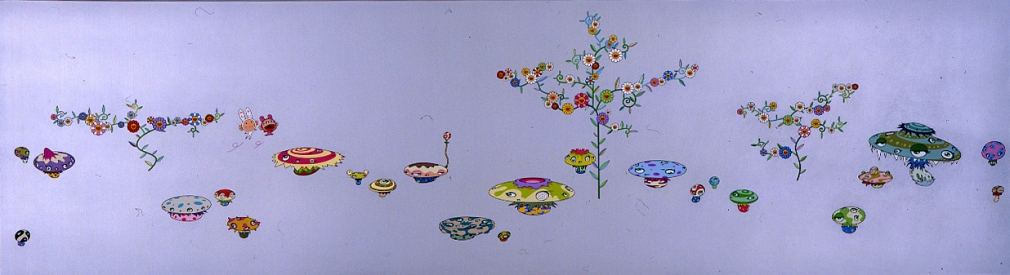 Soutatsu Garden, 2001, Acrylic on canvas mounted on wood