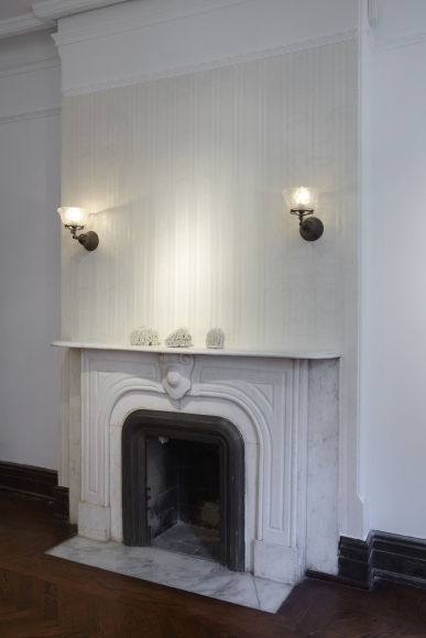 Peter Scott, Untitled (Police Sketches), 2012 , ink on reverse of wallpaper dimensions variable
