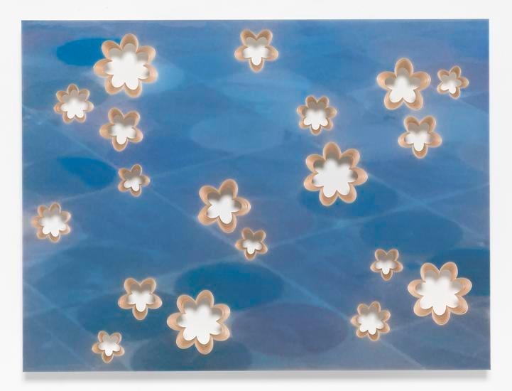 Lot 082016 (fallow fields, blue 1), 2016, Pigmented epoxy resin, archival inkjet print on wood panel support with steel hardware