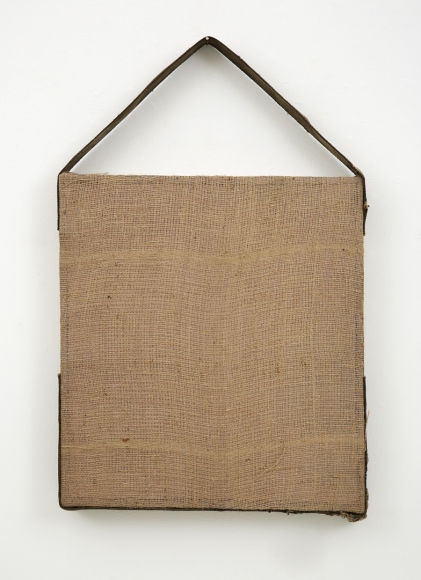 a burlap, cotton and wood contemporary artwork by jay heikes exhibited in a nyc gallery
