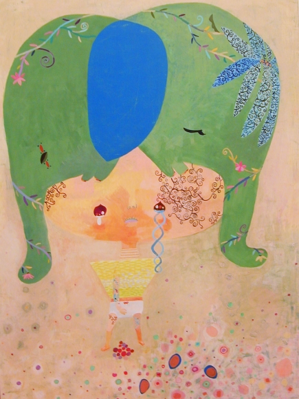 scene with child and elephant by chinatsu ban