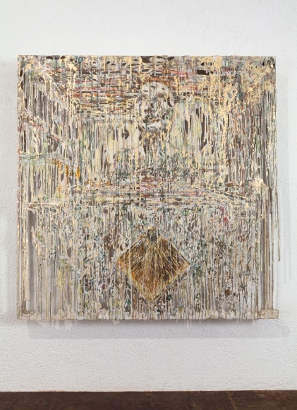 sculptural beige painting by diana al-hadid