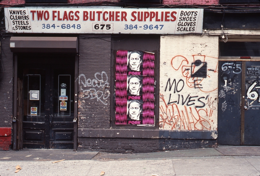 donald moffett's political art displayed as outdoor, public posters