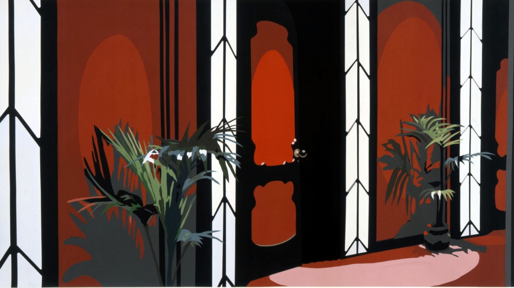 Red interior with plants by Francesca Gabbiani