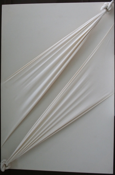 piece with stretched fabric by jorge eielson