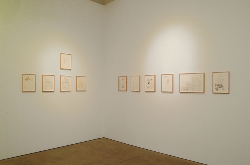 installation view of drawings by yoshimoto nara