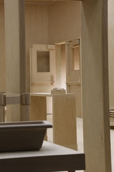 wood security checkpoint model by roxy paine