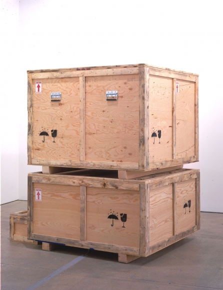 wooden crate installation by yoshimoto nara