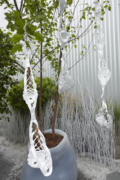 Air Hammock, 2009, Silver Tyvek with 3 pods