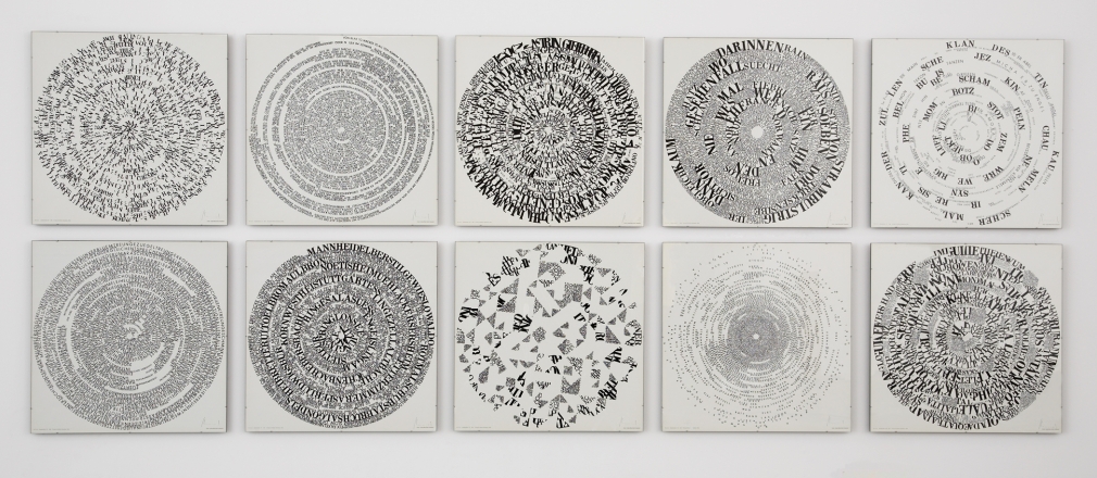 10 works with words in circular format by ferdinand kriwet
