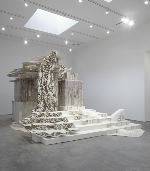 Suspended After Image, 2012, wood, steel, polymer gypsum, fiberglass, high density foam, plaster, paint