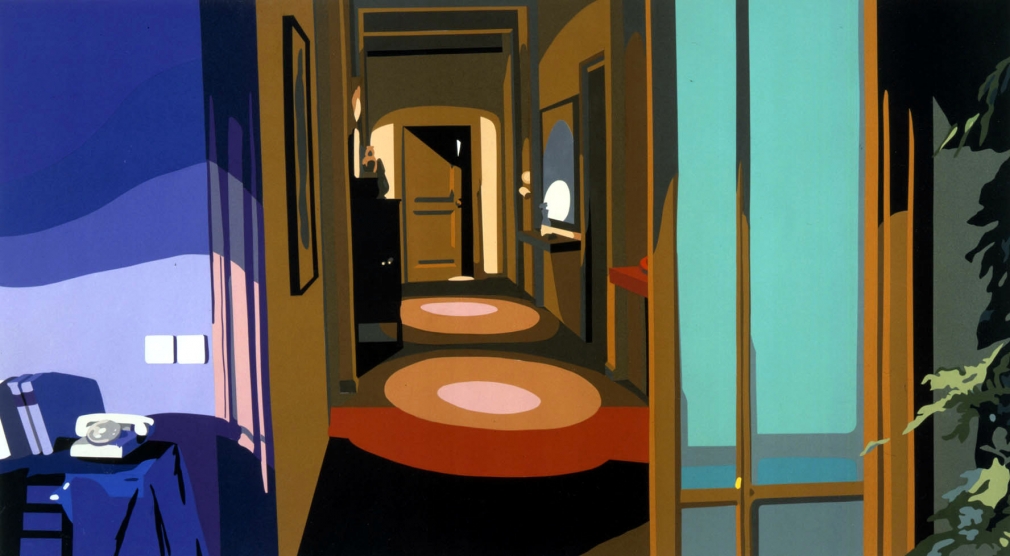 Hallway with blue, turquoise, and brown by Francesca Gabbiani