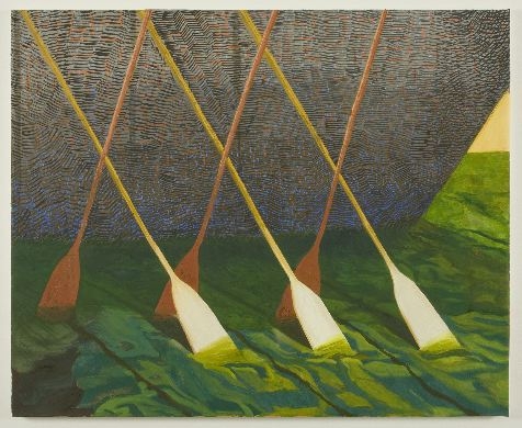 painting of oars in the water by jesse chapman