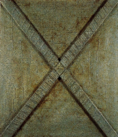 painting with an x by salvatore scarpitta