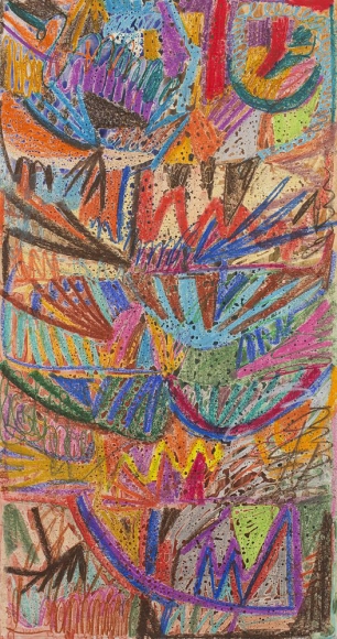 an abstract, colorful painting by artist william j. o'brien