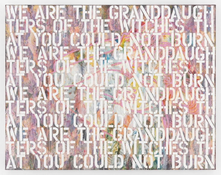 Sindy in Pink - RFGA, 2015, Acrylic, embroidery and gel medium on canvas