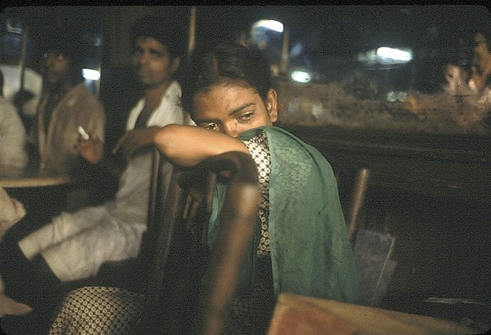 Young Street Prostitute Crying in Olympia Cafe, Bombay, India (from Falkland Road Series), 1978, Cibachrome