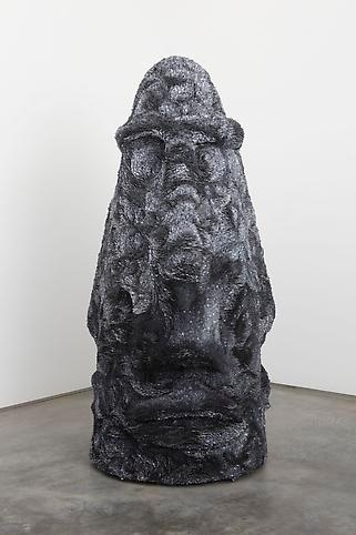 Cycladic Head, 2008, Wood, hand-cut acrylic painted paper and latex