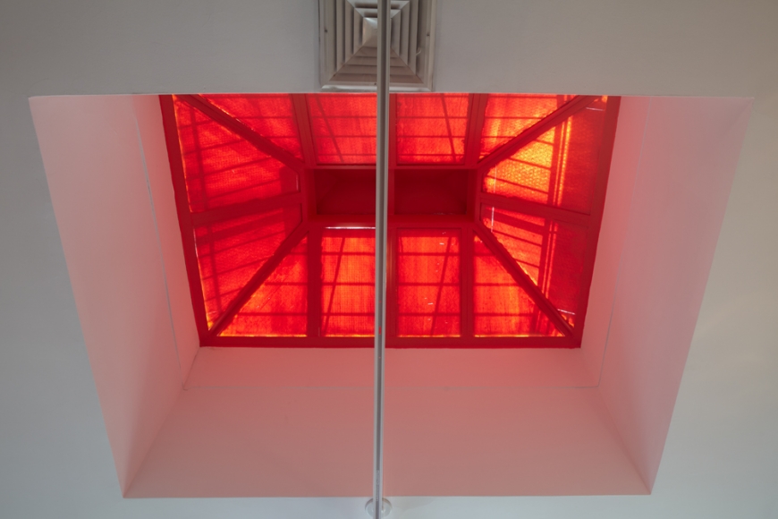 skylight painted orange by ayse erkmen