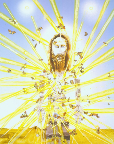 portrait of christ with yellow brushstrokes by barnaby furnas