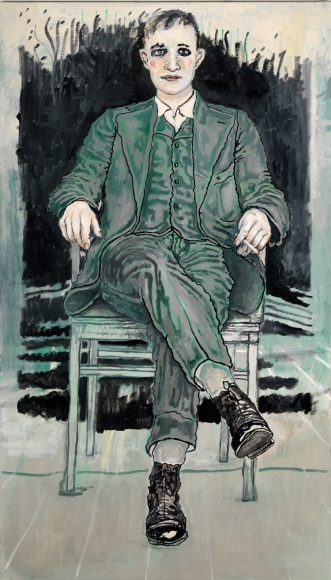 portrait of a man in green by hannah van bart