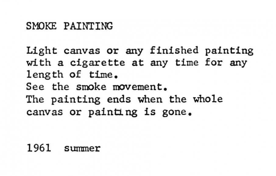 Yoko Ono, Smoke Painting, 1961/2012