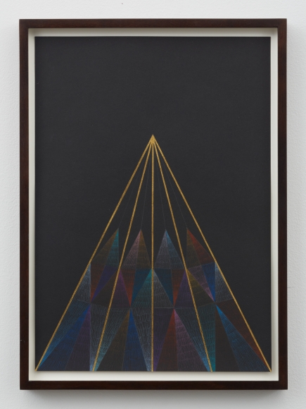 Untitled, 2012, Gold leaf, color pencil on paper