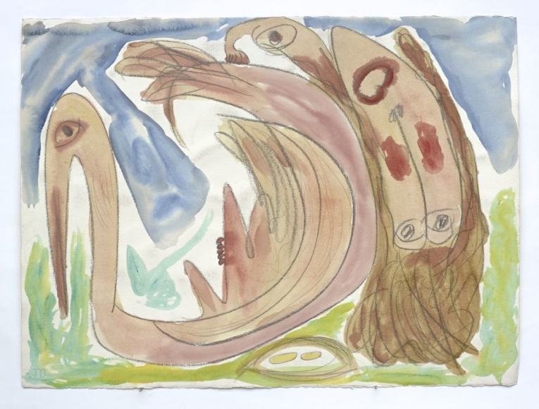 The Lady and the Long Neck Bird, 1991, 