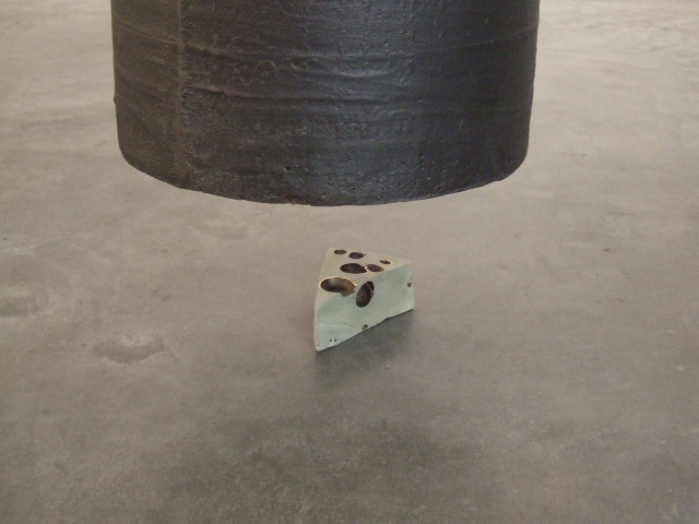 Detail of Rules of Attraction, 2007, Painted bronze, iron and rope