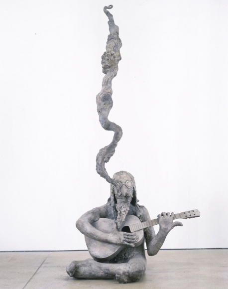 Ballad of the Hippie, 2003, Bronze and peacock feather