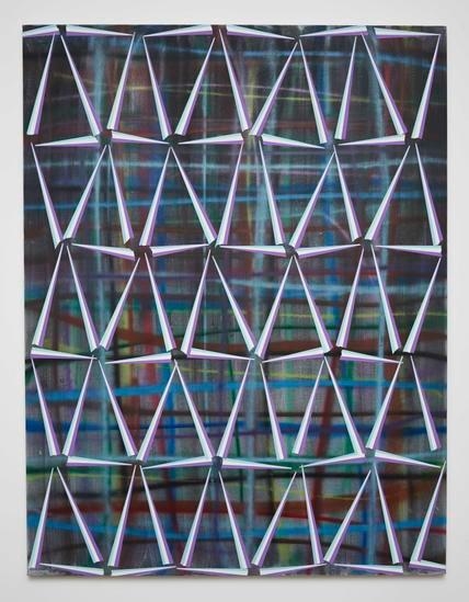 Untitled (fr.80-01), 2014, Spray paint, canvas, acrylic
