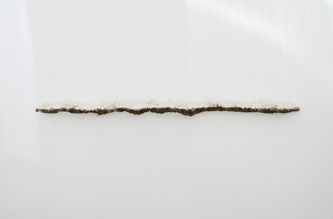 a plaster sculpture by Bjorn Braun on exhibit in a New York City gallery