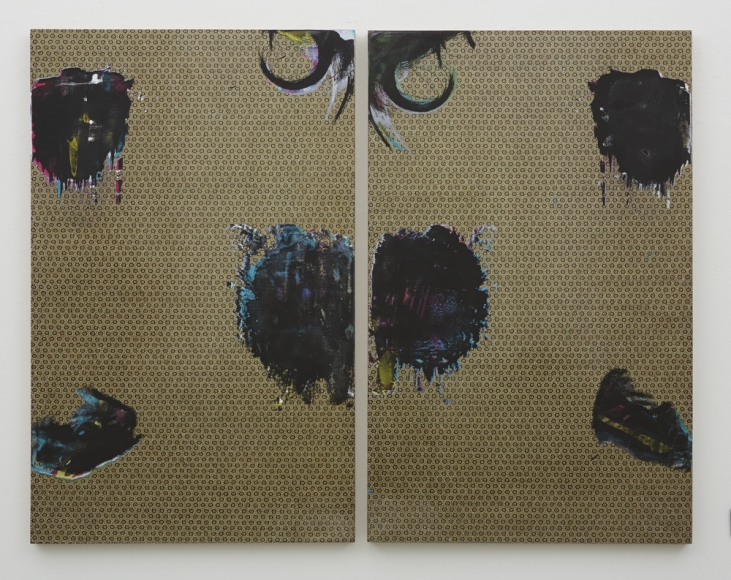 diptych with nebulous abstractions by andisheh avini