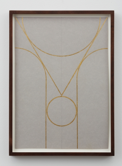 Untitled, 2012, Gold leaf, color pencil on paper