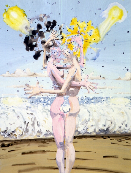 a painting by barnaby furnas in a contemporary art gallery