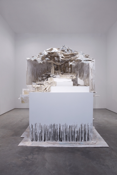 At the Vanishing Point, 2012, steel, polymer gypsum, fiberglass, wood, foam, aluminum foil, paint