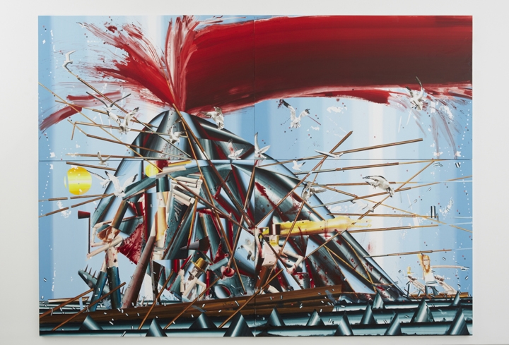 The Whalers, 2012, Water dispersed pigments, dye and acrylic on linen