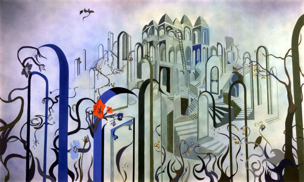 Green, blue, and back village by Francesca Gabbiani