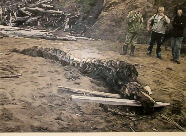 men uncovering a fossil by kon trubkovich