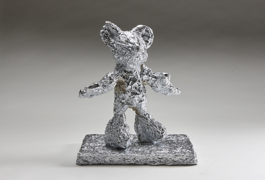 Homage to Reza Farkhondeh (Mickey), 2017, Brass plated chrome