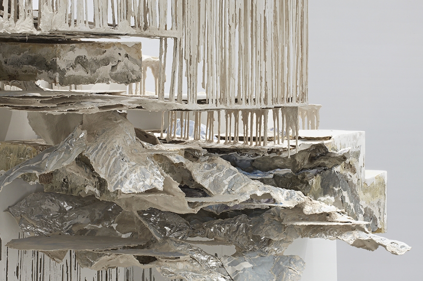 At the Vanishing Point, 2012, steel, polymer gypsum, fiberglass, wood, foam, aluminum foil, paint