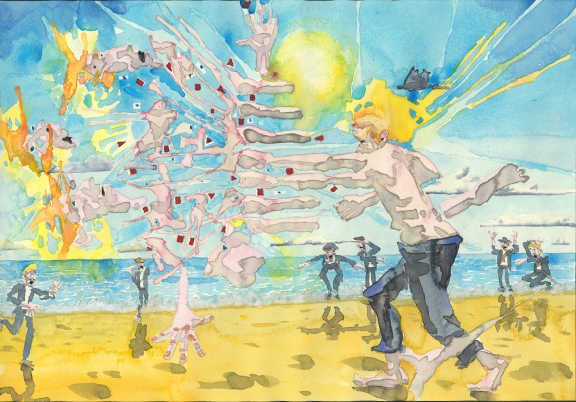 Shadow Boxer I, December 27, 2000, Watercolor on paper